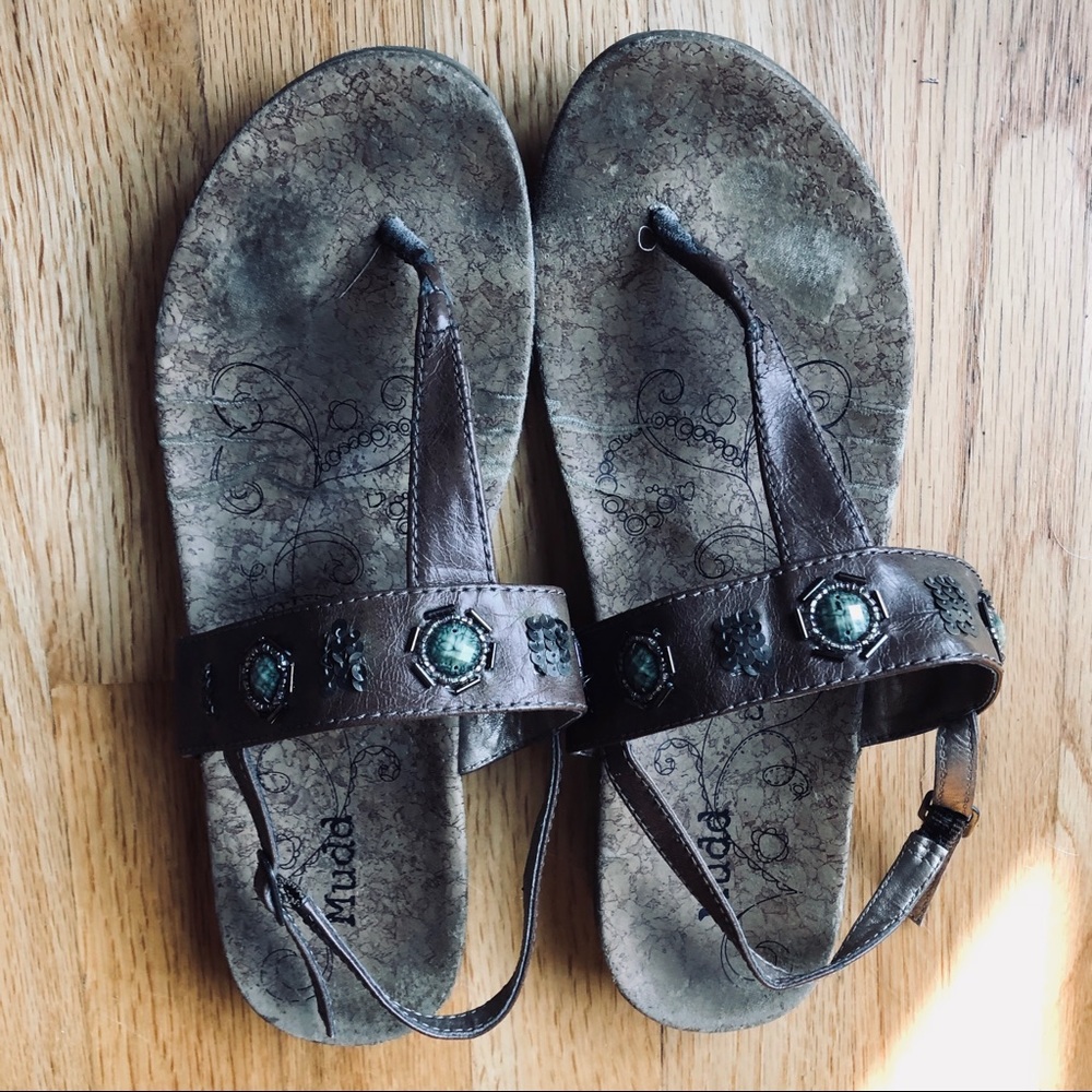Mudd Jeweled t-strap sandals